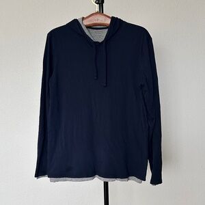 Vince super soft cotton hoodie navy blue mens M